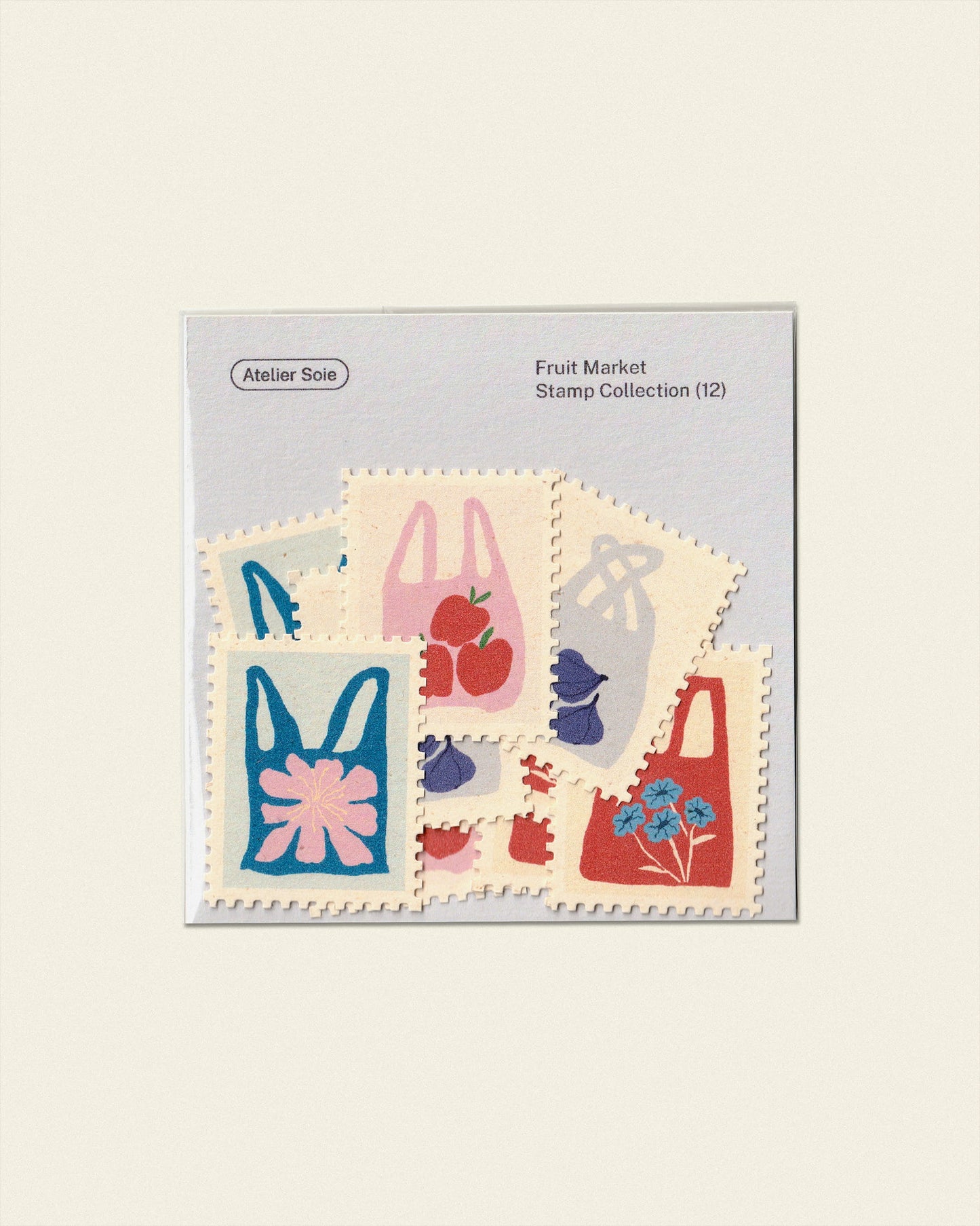 Illustrated Decorative Stamp Collection — Fruit Market | Mix or Single Design, Set of 12
