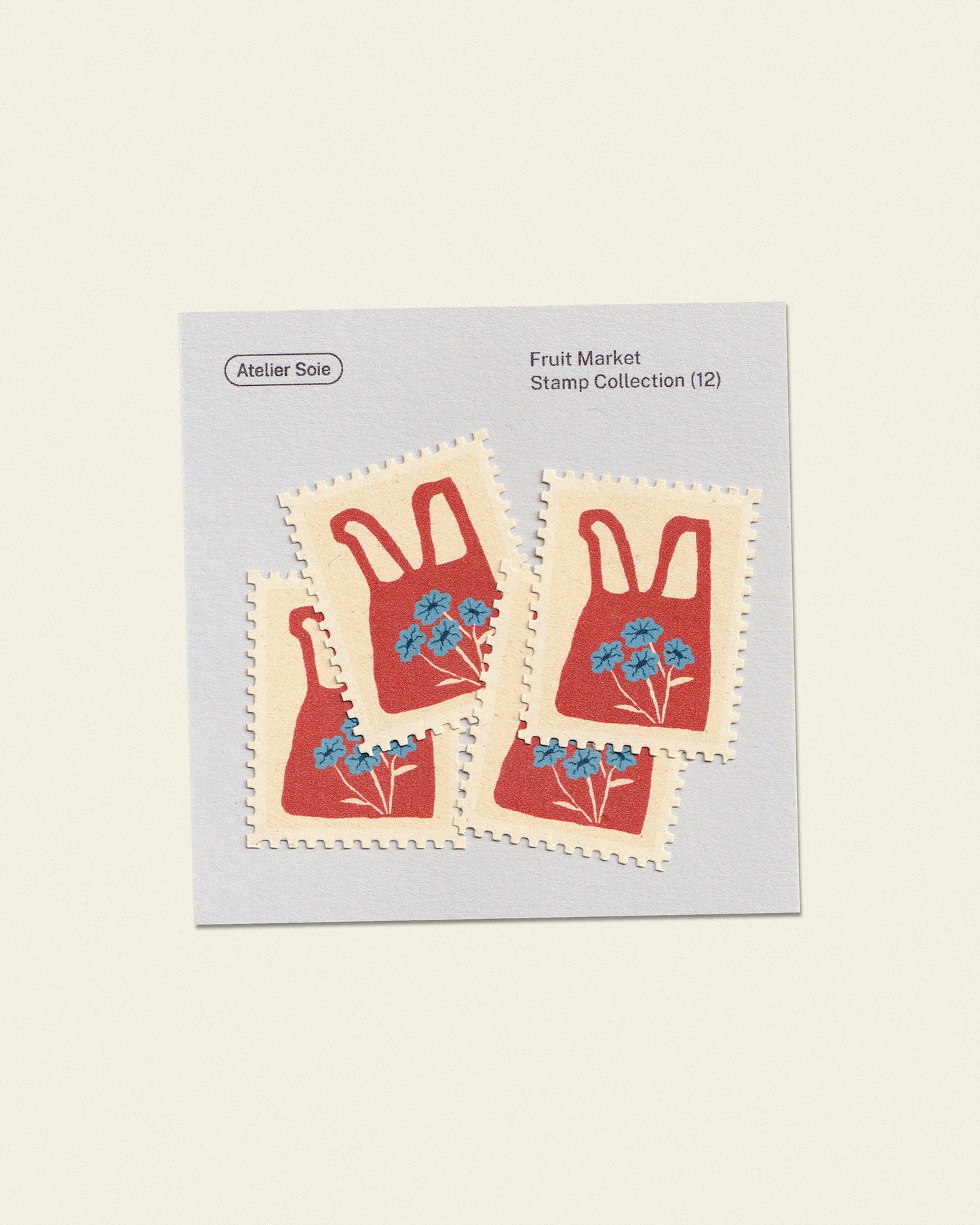 Illustrated Decorative Stamp Collection — Fruit Market | Mix or Single Design, Set of 12