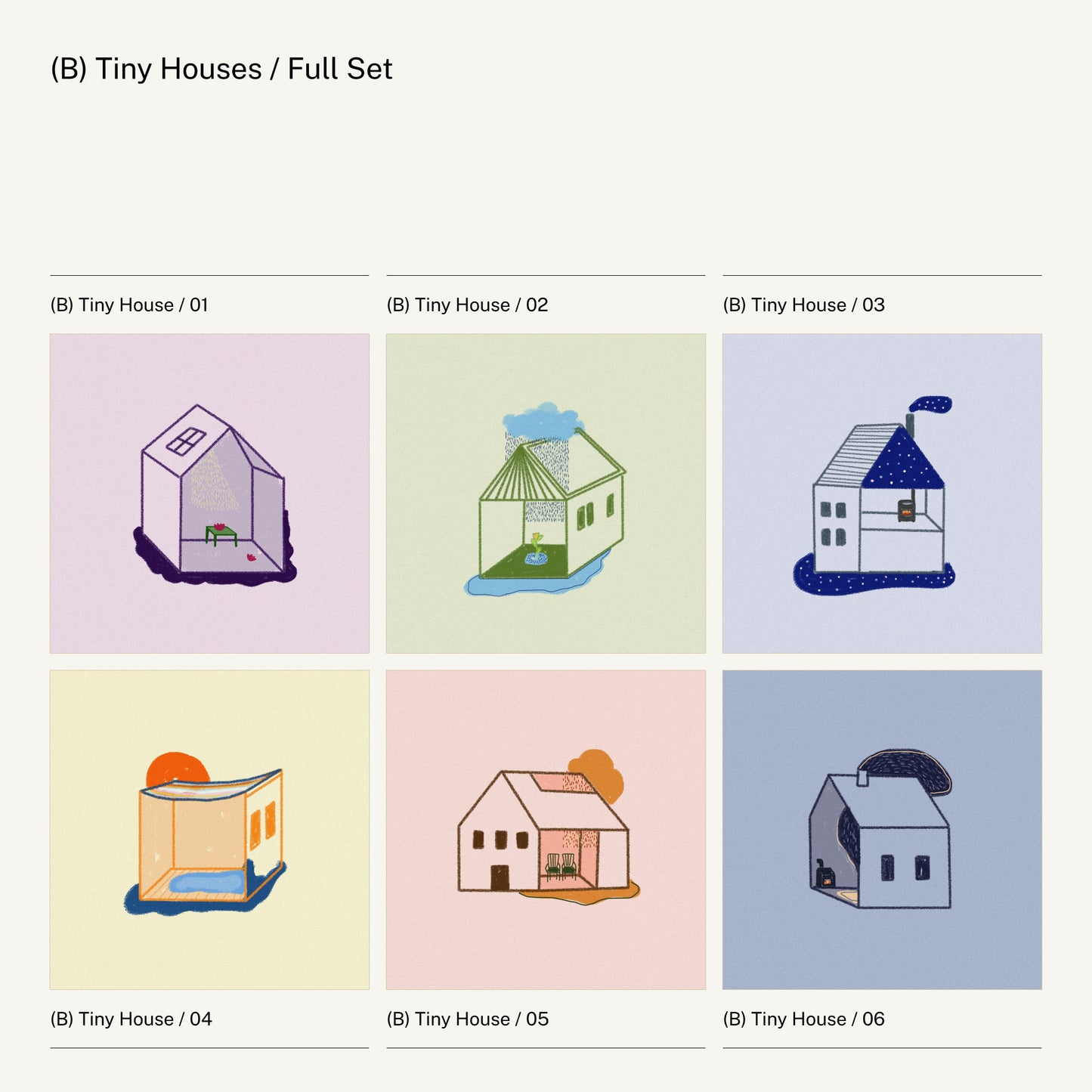 Print / (B) Tiny Houses 1–6 or Full Set